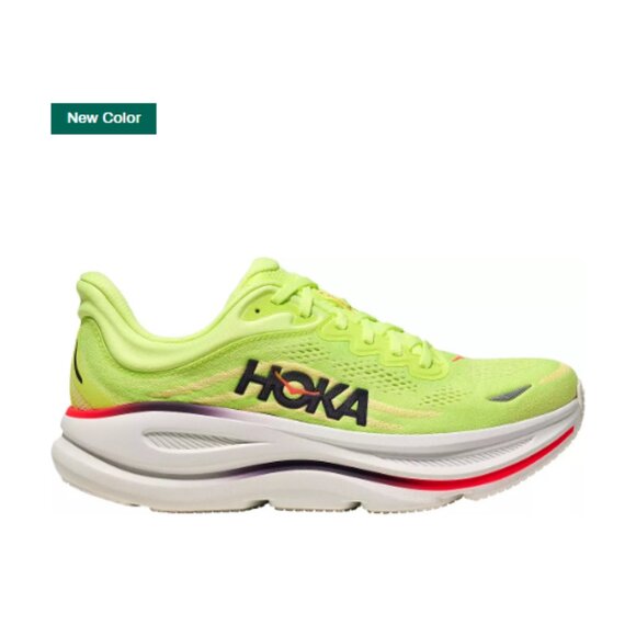Running Shoes Men's Bondi 9 by Hoka/Color Neon Yuzu/Sunlight